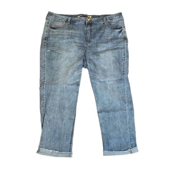Seven7 Weekend Slim Fit Cropped Stretch Jeans Women's Size 24W - Picture 1 of 8